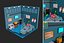 3D Low Polyt Sci-fi Rooms Interiors