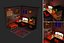 3D Low Polyt Sci-fi Rooms Interiors