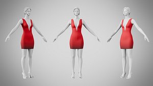 Dress 34 Alabama Crimson 3D model