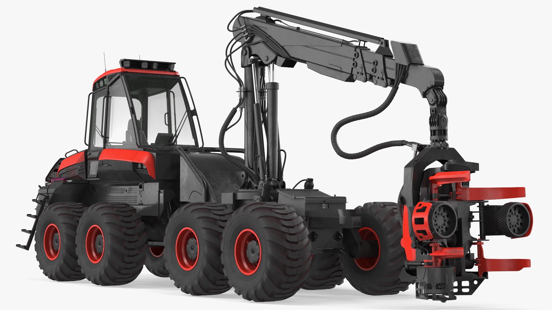 Forestry Harvester New Rigged 3D model preview
