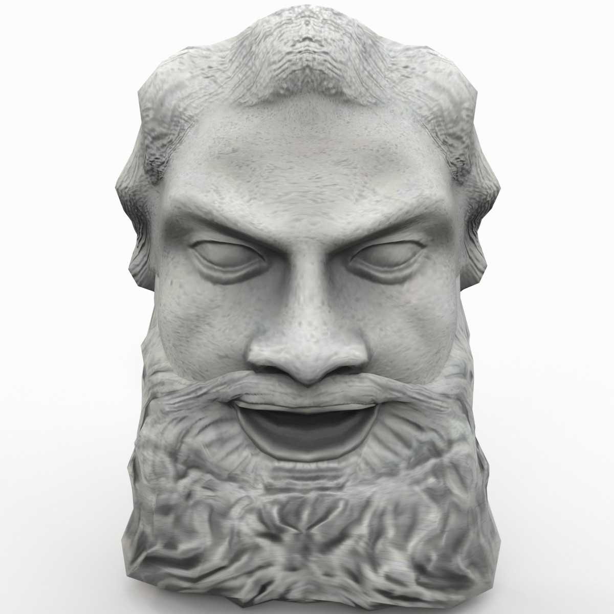 satyr face statue set 3d model