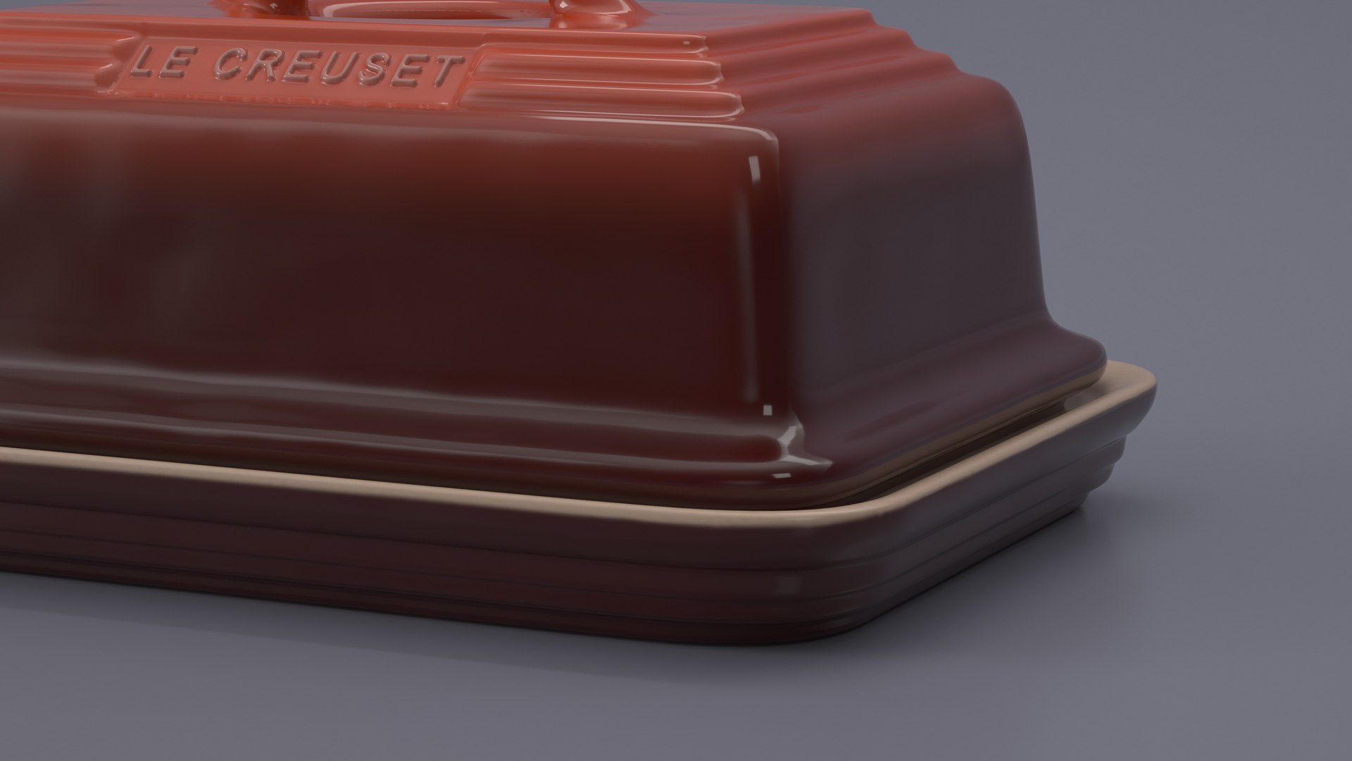 3D Butter Dish Le Creuset Red TurboSquid 2191842