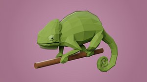 Lowpoly stylized Chameleon model