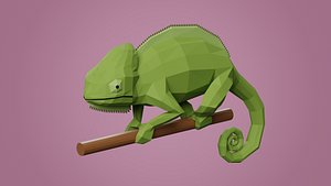Lowpoly stylized Chameleon