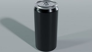 3D Matte Black Beverage Can 3D Model model