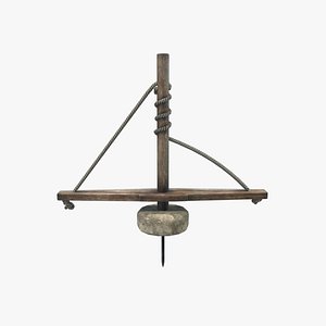 Medieval Bow Drill 3D model