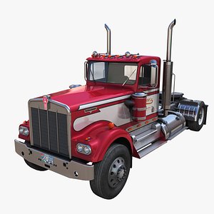 3D Kenworth W900A singe axle model