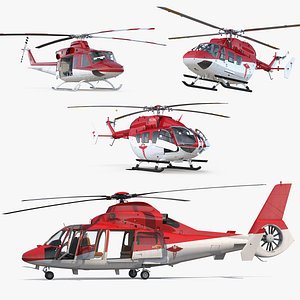 Rigged Air Ambulance Helicopters 3D Models Collection 3