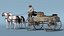 3D Gold Rush Miner with Wagon and Horses model