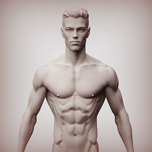 Bodybuilder  man sculpture 3D