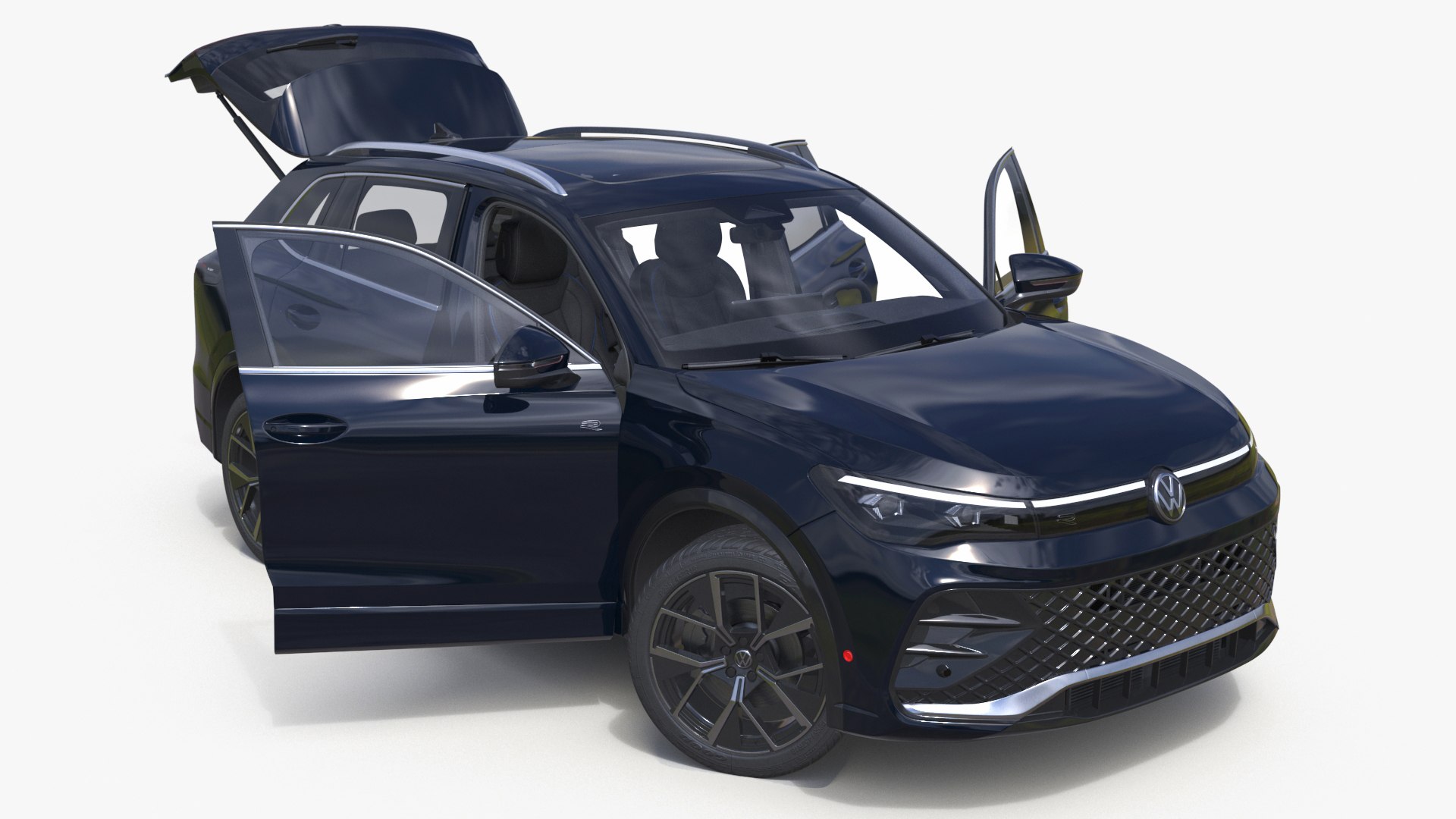 Volkswagen Tiguan 2024 R-Line Black Rigged for Cinema 4D 3D model preview