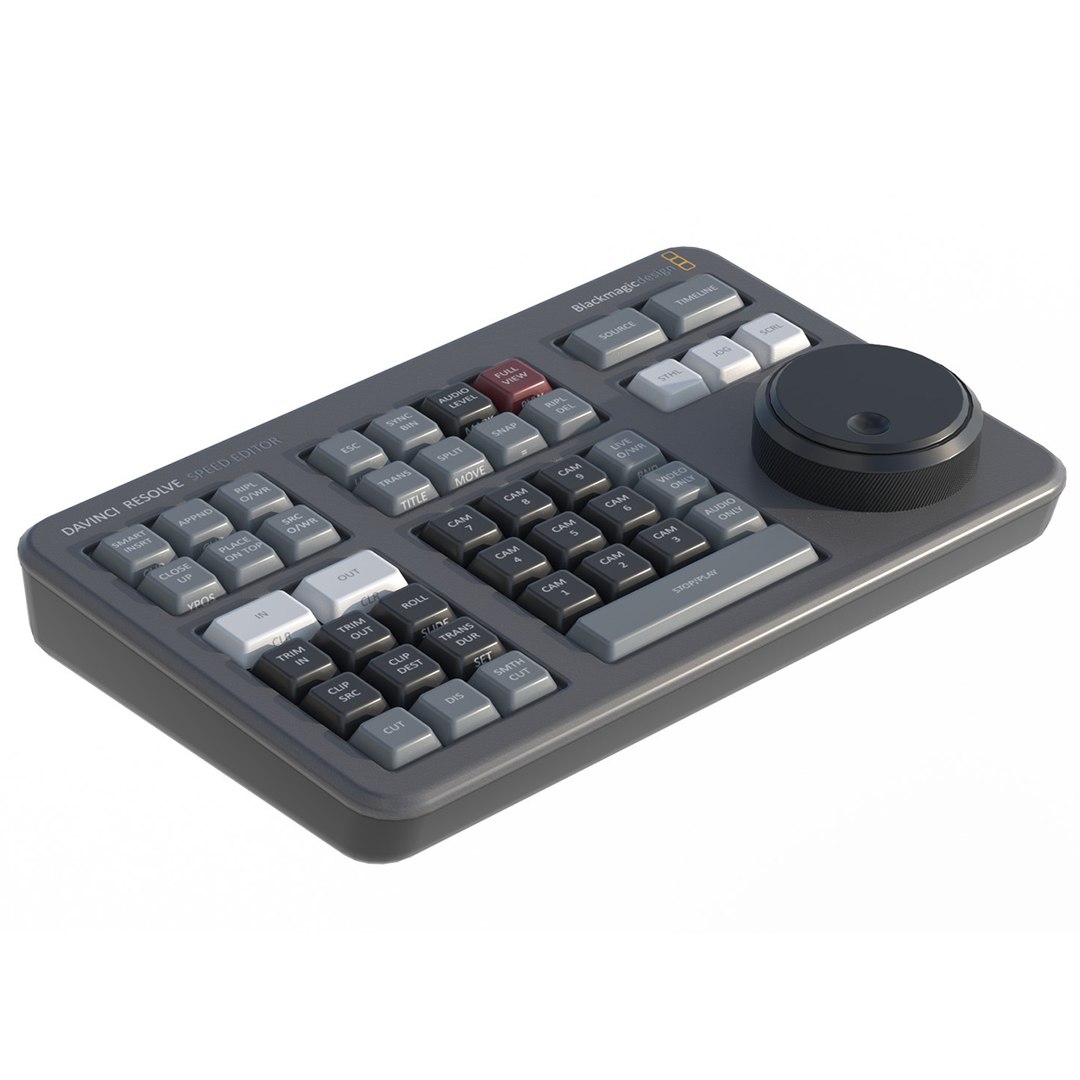 3D Blackmagic Speed Editor https://p.turbosquid.com/ts-thumb/9g/D3ot0w/fo/image_00_prev/jpg/1694695731/1920x1080/fit_q87/b2dc54e58d19a94107fd2bdc252fb00bc24e0d72/image_00_prev.jpg