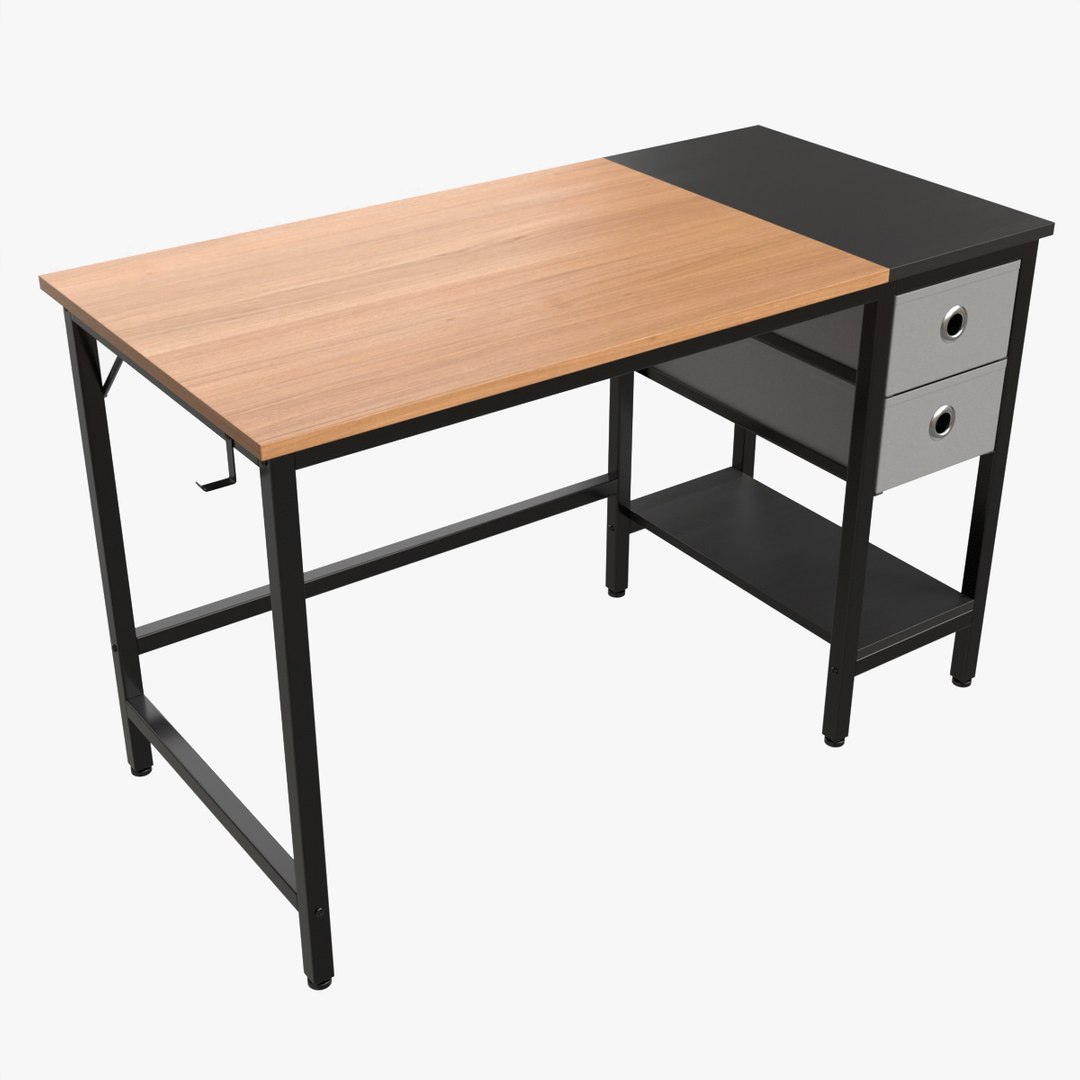 Office Desk with Drawers and Shelf3Dモデル TurboSquid 1988556