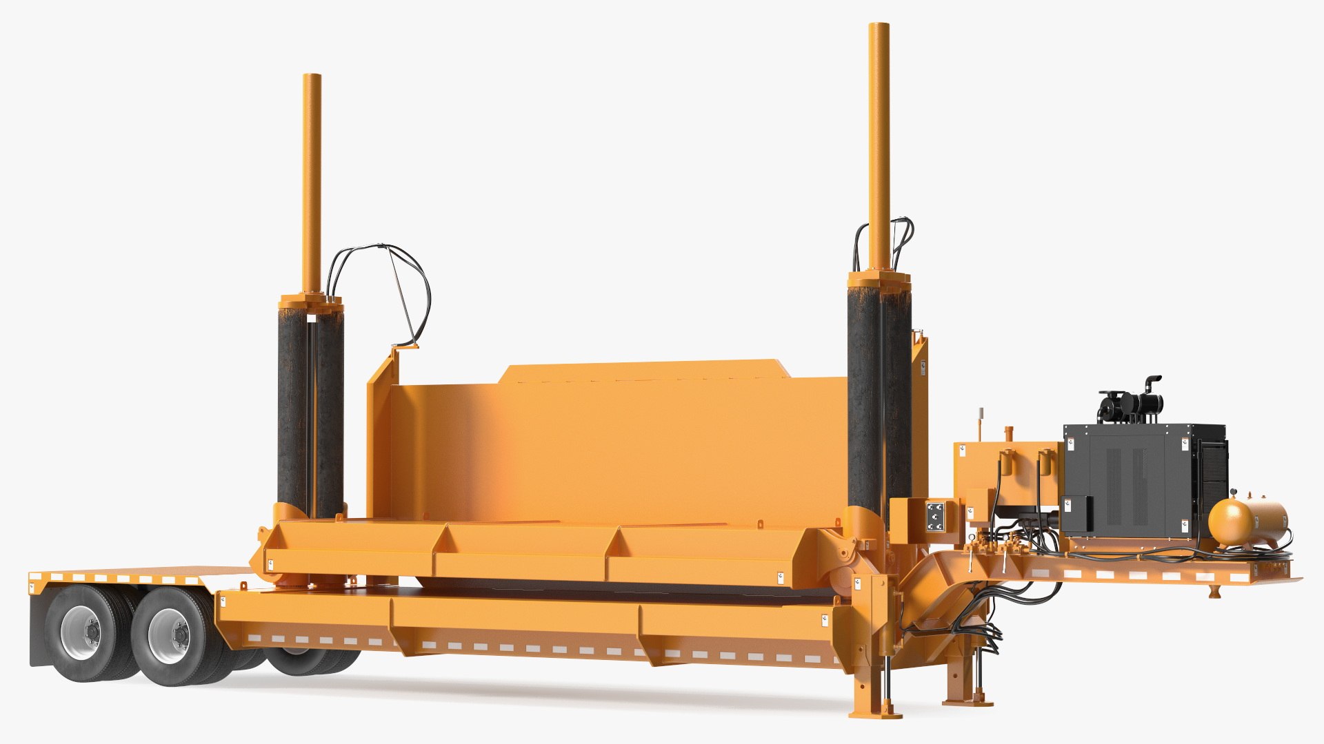 Portable Car Crusher Yellow Rigged 3D model preview