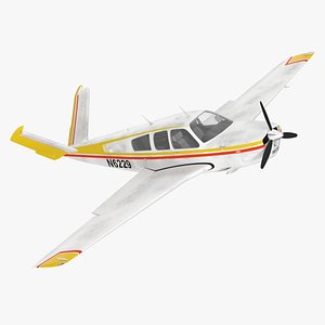 Single Engine Private Aircraft Beechcraft Bonanza S35 Rigged for Maya 3D
