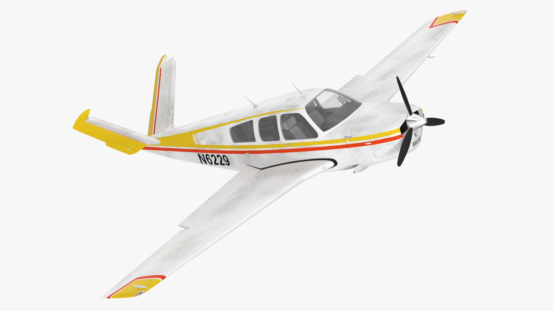 Single Engine Private Aircraft Beechcraft Bonanza S35 Rigged for Maya 3D model preview