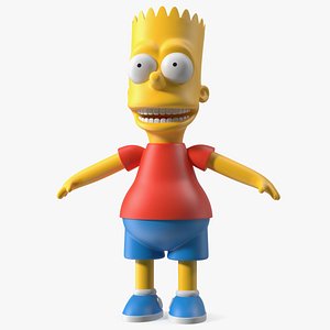 Bart Simpson Character A-pose 3D model