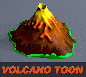 3d volcano caricature