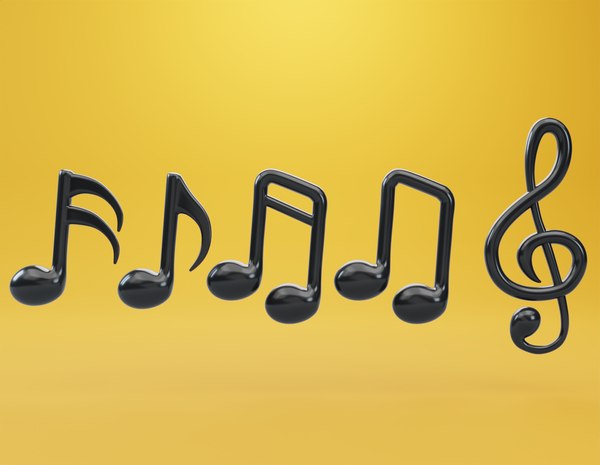 3D model musical note tone