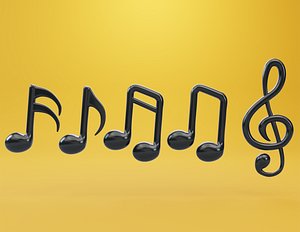 Musical Note Tone 3D Model