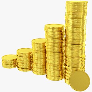 Gold Coins - 3D Model by WireCASE3D