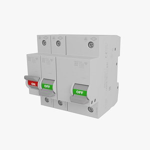 Compact Fused Switches 25A 35A 3D model