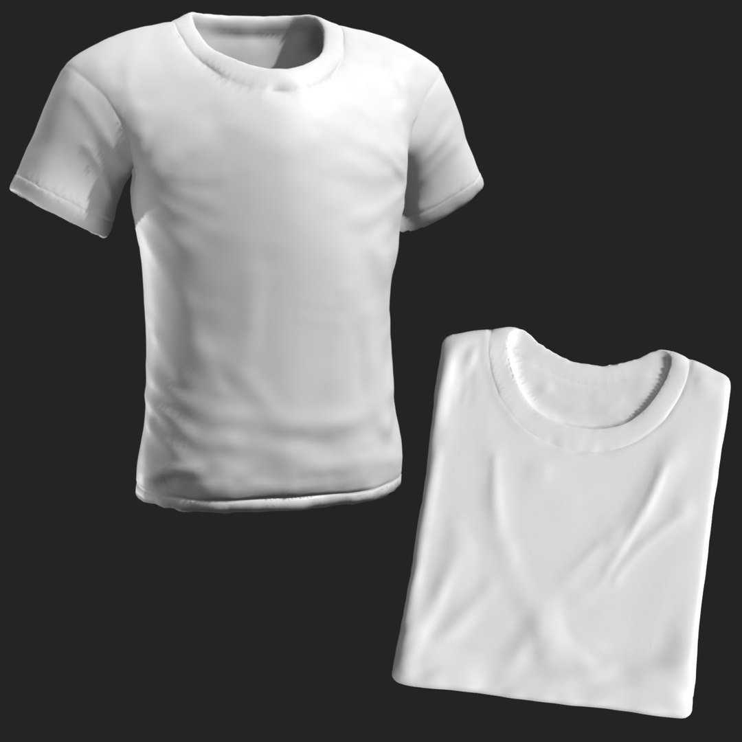 T Shirt Folded And Open 3D - TurboSquid 1767478