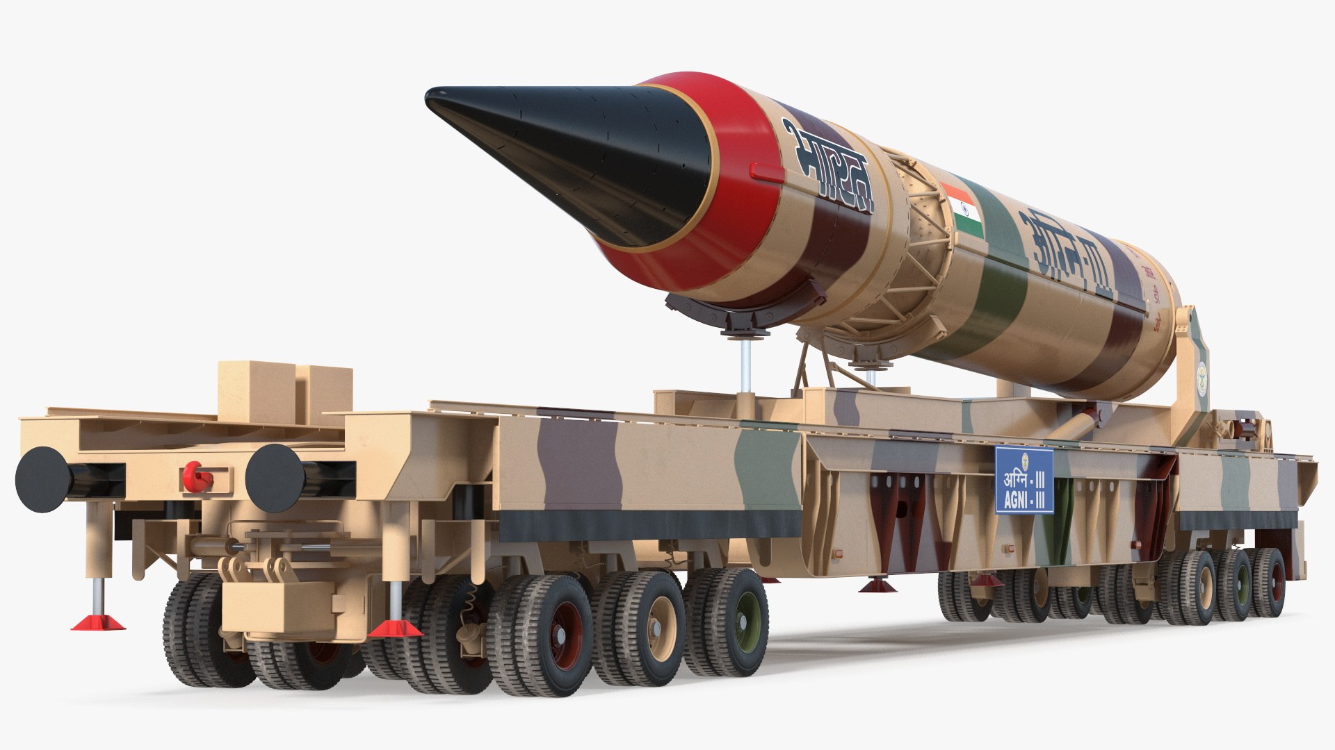 Indias Ballistic Missile Defence System Agni III 3D model preview