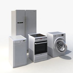 3d indesit kitchen appliances set model