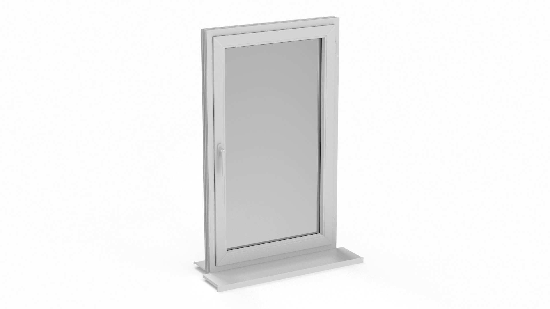 Plastic Casement Window 3D model preview
