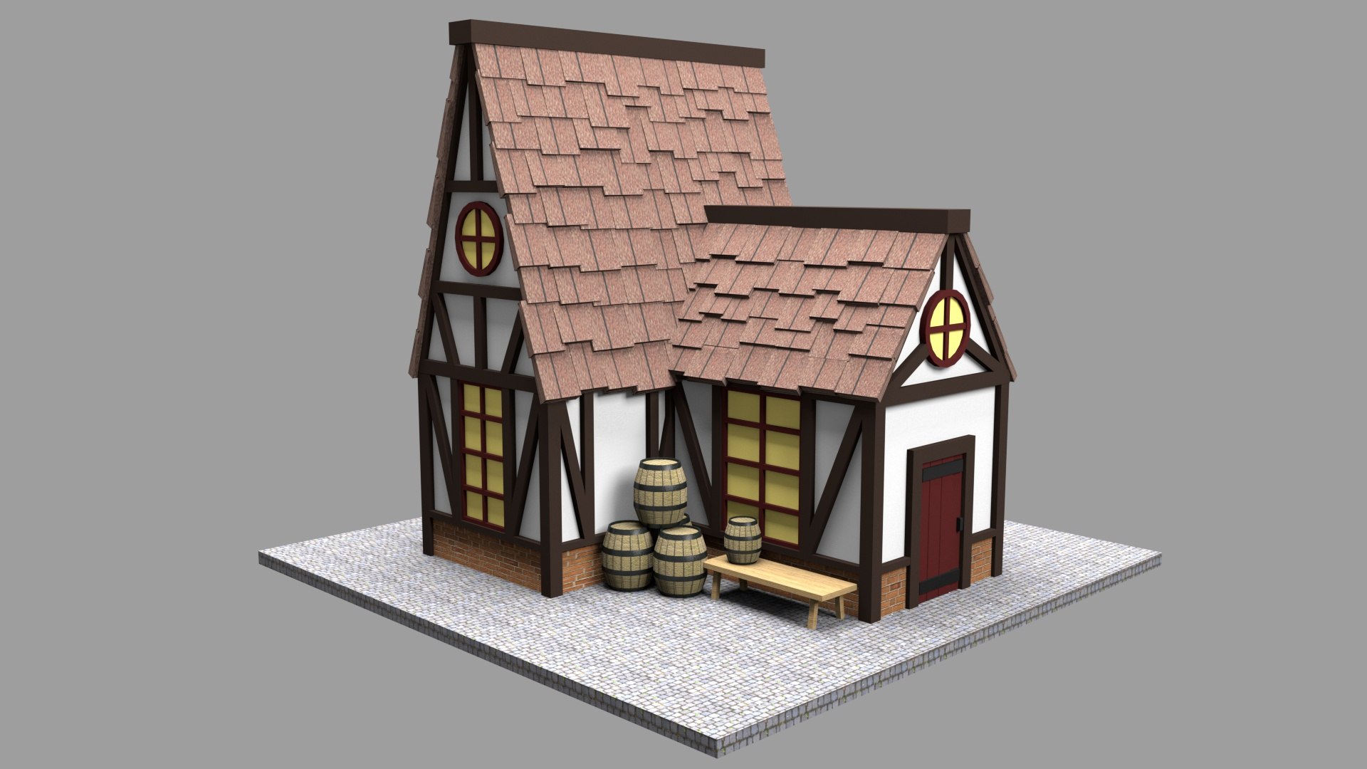 Cartoon House Medieval 3D Model - TurboSquid 1689940