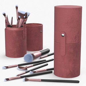 Cosmetics Organizer with Brushes Fur