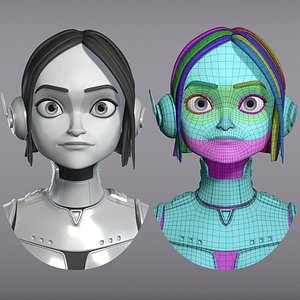 3D Cartoon female character Lisa base mesh model