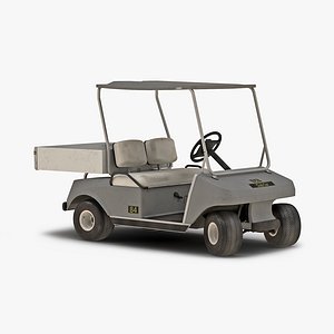 Golf Cart Gray Rigged 3D Model