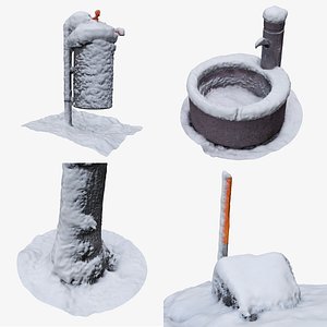 Snow Covered Park Collection 001 3D model