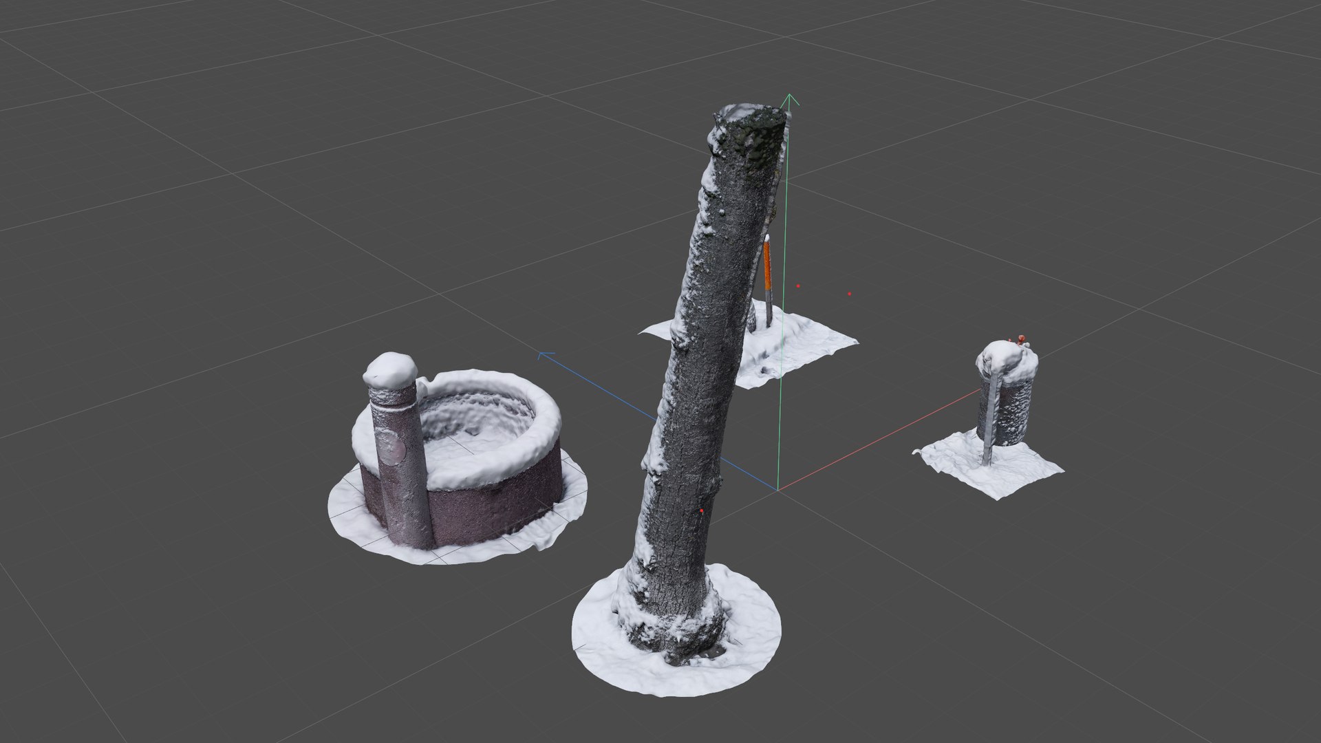 Snow Covered Park Collection 001 3D model - TurboSquid 2178878
