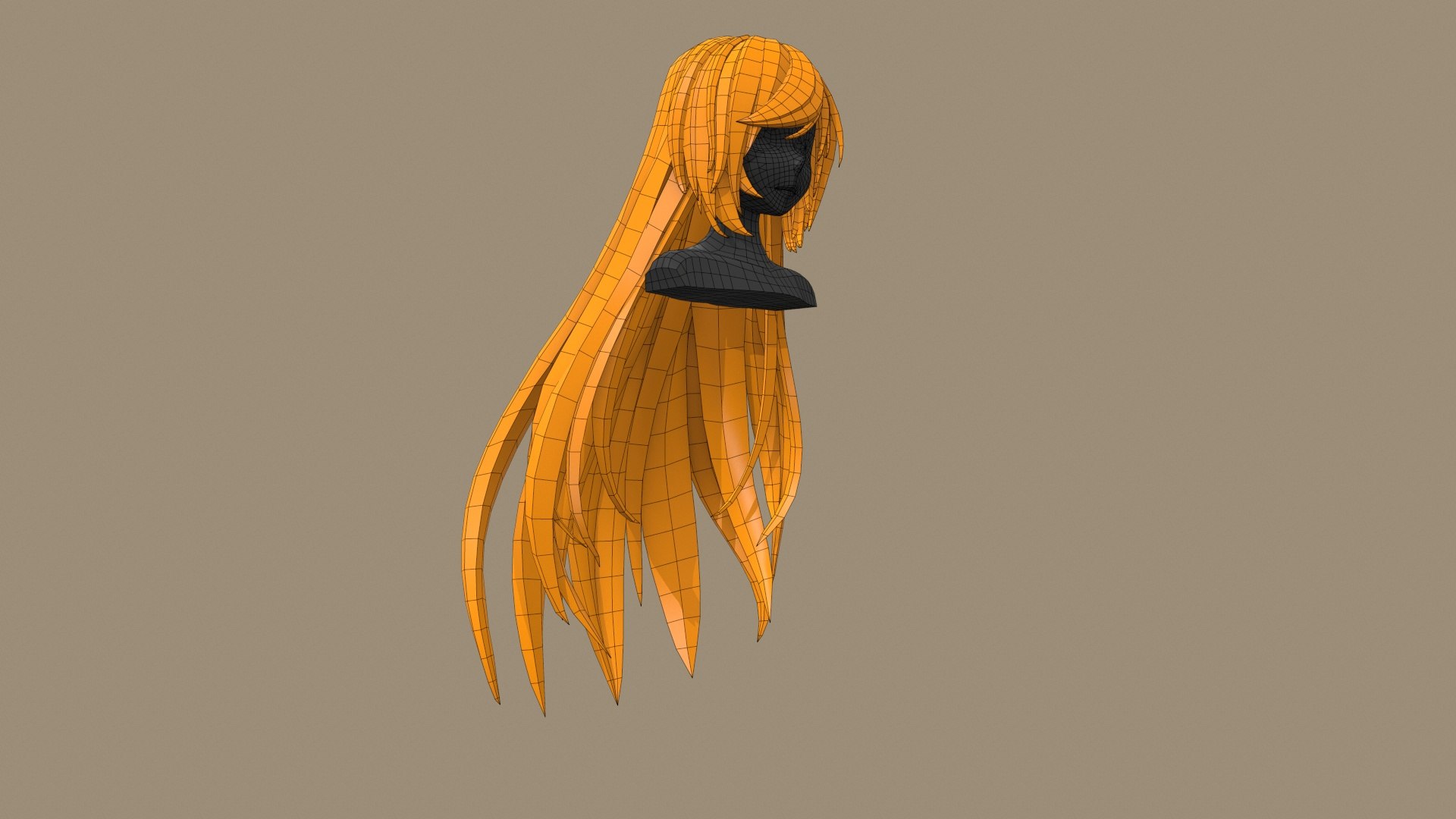 3D girl hair anime - TurboSquid 1464441