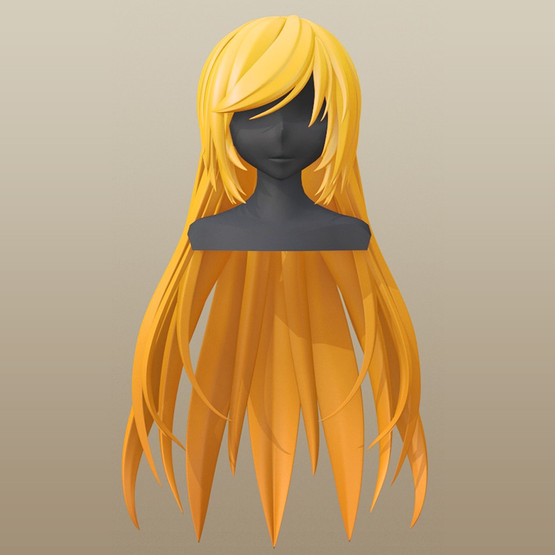 3D girl hair anime - TurboSquid 1464441