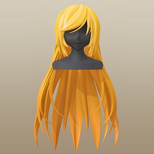 3D hair girl anime model