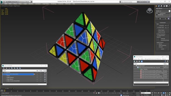 modelo 3d Pirámide de Rubik desmontada - TurboSquid 2152615