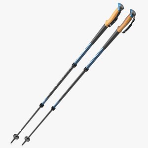 Idle Blue Black Diamond Carbon Trekking-Poles 3D model