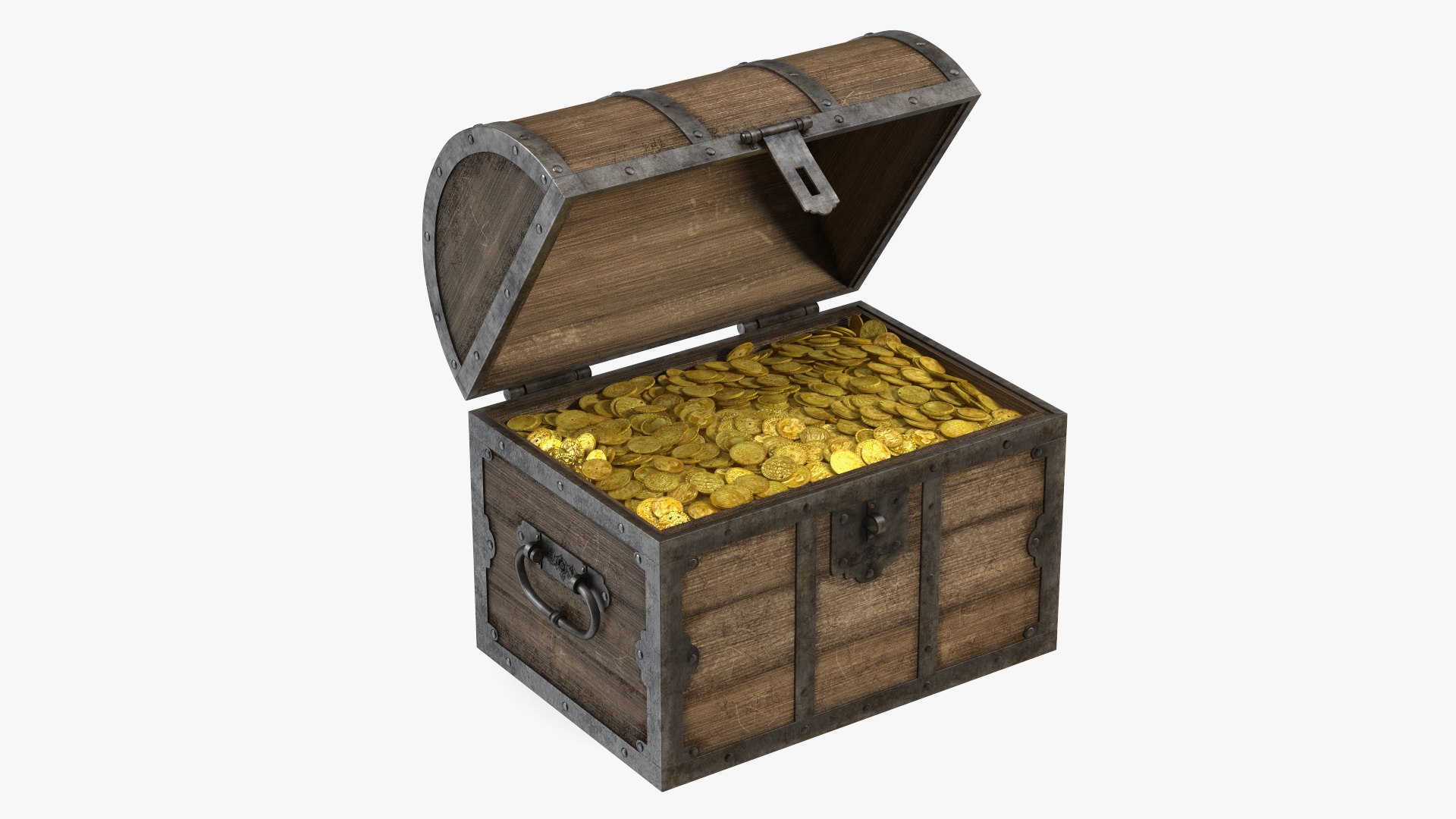Treasure Chest with Gold Coins 3D model preview