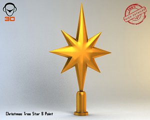3d christmas tree star model