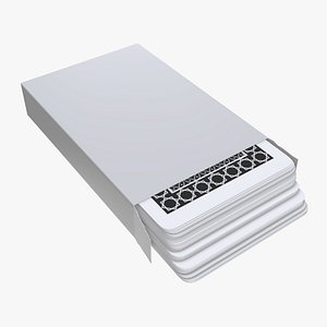 Playing cards in opened box