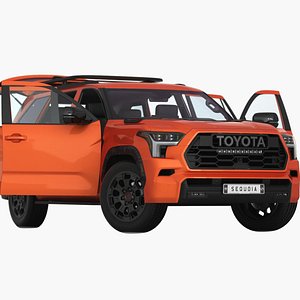 Toyota Sequoia TRD Pro 2024 Opening doors and trunk 3D model