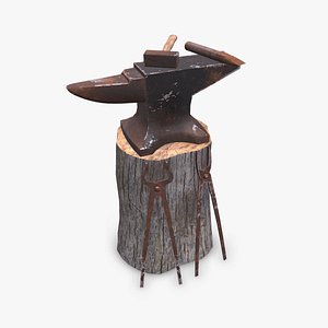 Old Anvil Set Low-poly PBR