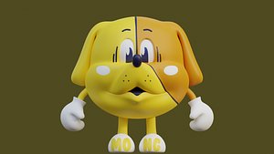 cartoon dog 3D model