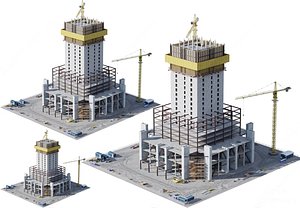 3D model Under Construction Scene building site construction site