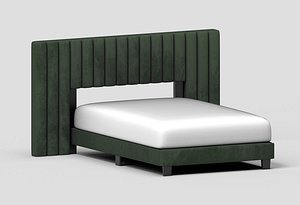 3D Velvet Platform Bed model