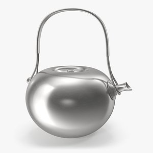 Art Nouveau Silver Plated Brass Teapot 3D